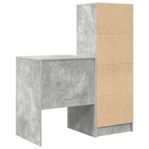  Asztal fiókkal polcokkal tárolóval 2 pcs Beton Szürke