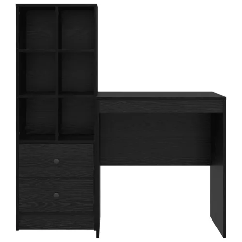  Asztal fiókkal polcokkal tárolóval 2 pcs Fekete tölgy