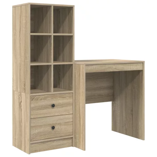  Asztal fiókkal polcokkal tárolóval 2 pcs Sonoma tölgy