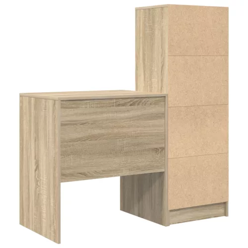  Asztal fiókkal polcokkal tárolóval 2 pcs Sonoma tölgy