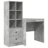  Asztal fiókkal polcokkal tárolóval 2 pcs Beton Szürke