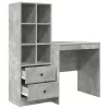  Asztal fiókkal polcokkal tárolóval 2 pcs Beton Szürke