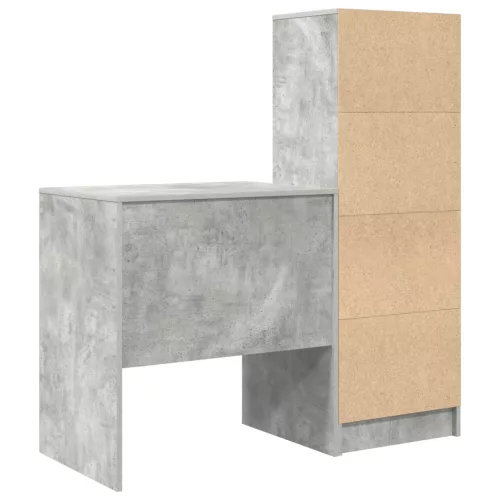  Asztal fiókkal polcokkal tárolóval 2 pcs Beton Szürke
