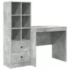  Asztal fiókkal polcokkal tárolóval 2 pcs Beton Szürke