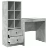  Asztal fiókkal polcokkal tárolóval 2 pcs Beton Szürke