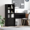  Asztal fiókkal polcokkal tárolóval 2 pcs Fekete tölgy