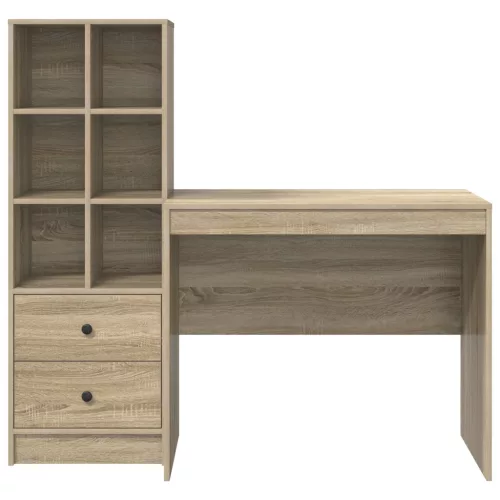  Asztal fiókkal polcokkal tárolóval 2 pcs Sonoma tölgy