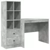  Asztal fiókkal polcokkal tárolóval 2 pcs Beton Szürke