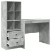  Asztal fiókkal polcokkal tárolóval 2 pcs Beton Szürke