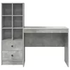  Asztal fiókkal polcokkal tárolóval 2 pcs Beton Szürke