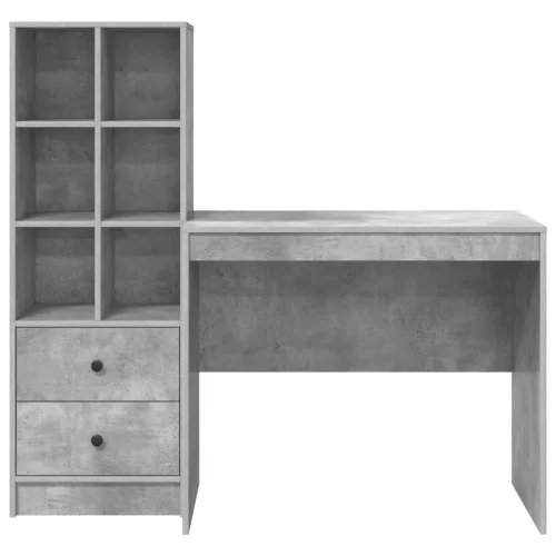  Asztal fiókkal polcokkal tárolóval 2 pcs Beton Szürke
