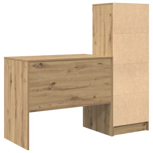  Asztal fiókkal polcokkal tárolóval 2 pcs Artisan tölgy