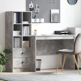  Asztal fiókkal 2 pcs Beton Szürke