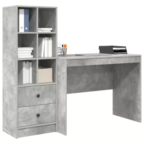 Asztal fiókkal 2 pcs Beton Szürke