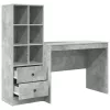  Asztal fiókkal 2 pcs Beton Szürke