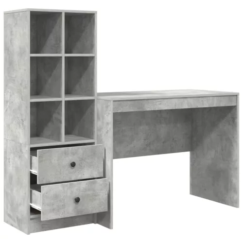  Asztal fiókkal 2 pcs Beton Szürke
