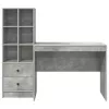  Asztal fiókkal 2 pcs Beton Szürke