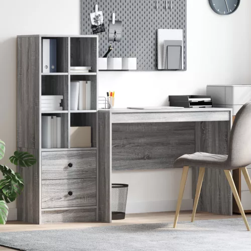  Asztal fiókkal 2 pcs Szürke Sonoma