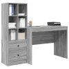  Asztal fiókkal 2 pcs Szürke Sonoma