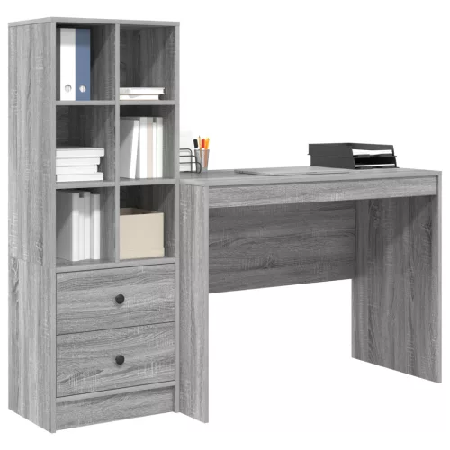  Asztal fiókkal 2 pcs Szürke Sonoma