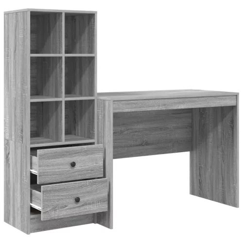  Asztal fiókkal 2 pcs Szürke Sonoma