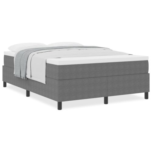  Boxspring Ágy Matrac Közép Szürkében, 140x200 cm, Pamut Anyag