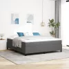  Boxspring Ágy Mattal - Világosszürke, Szuper King Size, Bordás Szövet