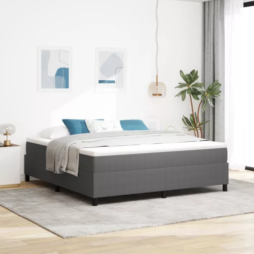  Boxspring Ágy Mattal - Világosszürke, Szuper King Size, Bordás Szövet