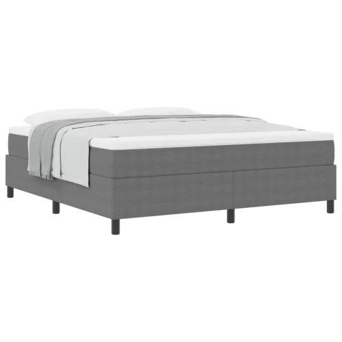  Boxspring Ágy Mattal - Világosszürke, Szuper King Size, Bordás Szövet