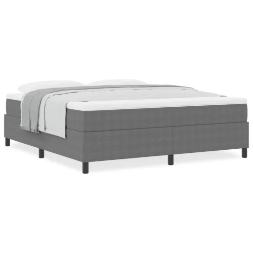  Boxspring Ágy Mattal - Világosszürke, Szuper King Size, Bordás Szövet