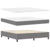  Boxspring Ágy Mattal - Világosszürke, Szuper King Size, Bordás Szövet