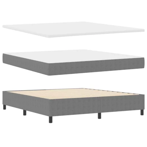 Boxspring Ágy Mattal - Világosszürke, Szuper King Size, Bordás Szövet