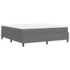  Boxspring Ágy Mattal - Világosszürke, Szuper King Size, Bordás Szövet