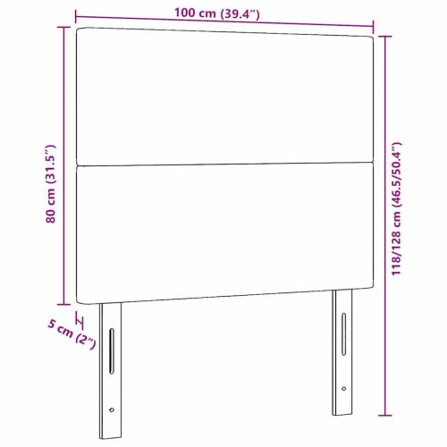  Fejtámla fejtámlával Sötétszürke 100 cm Műbőr