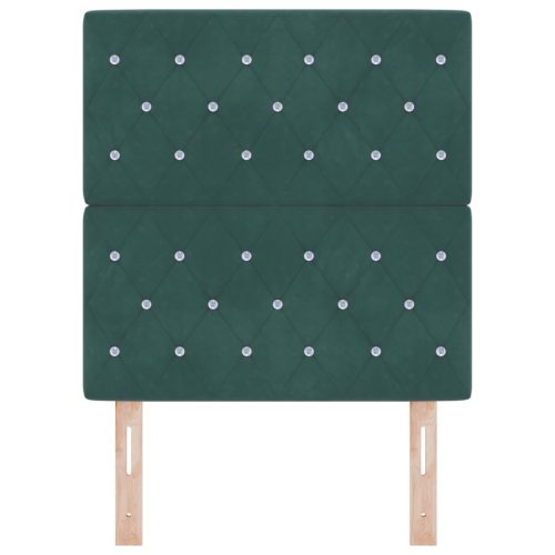  Fejtámla Kristálygombos Tűzött Sötét Zöld 80 cm Bársony