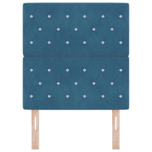  Fejtámla Kristály Gombos Tuftált Sötétkék 80 cm Bársony