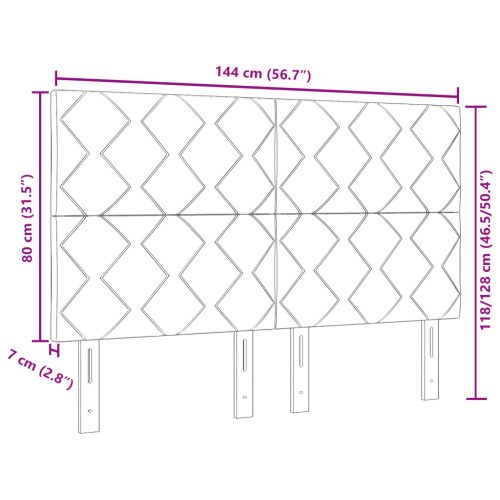  Világosszürke Gyémánt Mintás Velvet Fejtámla - 140 cm