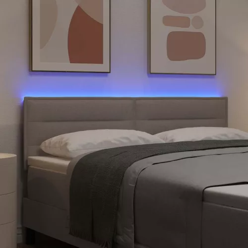  LED ágytámla LED szalagokkal fejtámlával Tópszínű 160 cm szövet