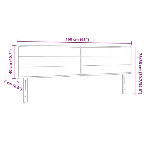  LED ágytámla LED szalagokkal fejtámlával Tópszínű 160 cm szövet