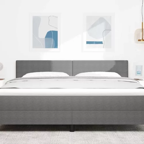  LED ágytámla LED -es lámpákkal Világosszürke 180 cm Poliészter