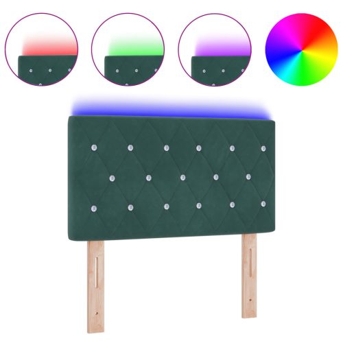  LED Fejtámla Kristály Gombos Tuftolt Sötét Zöld 80 cm Bársony