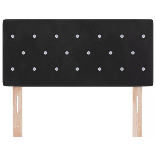  LED Fejvédő Kristálygombos Tufted Fekete 100 cm Bársony