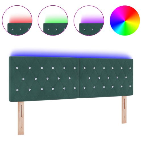  LED Fejtámla Kristály Gomb Tűzéssel Sötét Zöld 72 cm Bársony