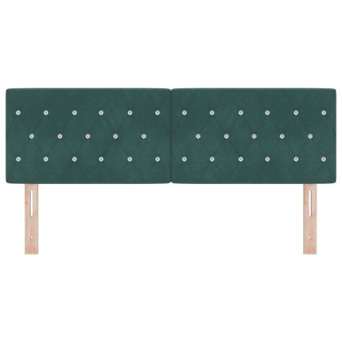  LED Fejtámla Kristály Gomb Tűzéssel Sötét Zöld 72 cm Bársony