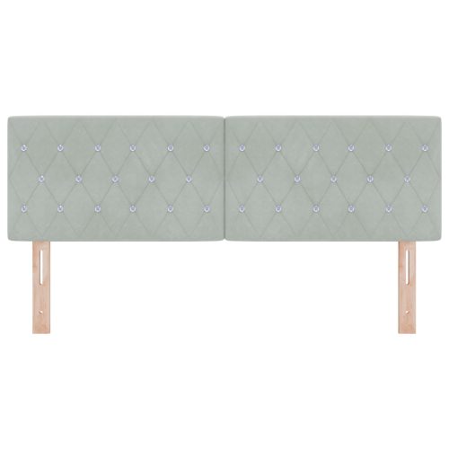  LED Fejtámla Kristály Gombos Tűzött Világosszürke 80 cm Bársony