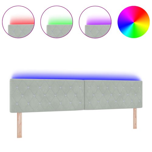  LED fejvég kristálygombos tűzött világosszürke 100 cm velúr