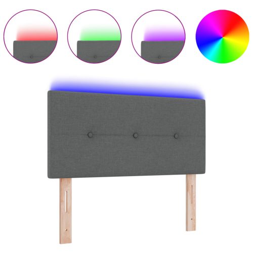  LED Fejtámla Gomb Tufted Sötétszürke 90 cm Textil