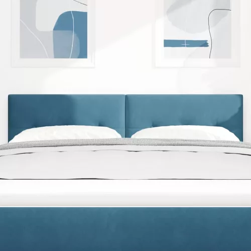  LED ágytámla LED -es lámpákkal Kék 160 cm Poliészter