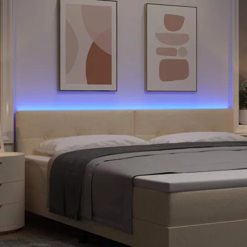  LED ágytámla LED -es lámpákkal Krém 200 cm Poliészter