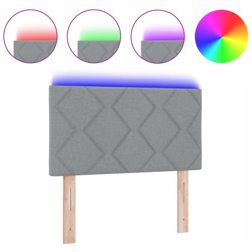  LED háttámla gyémántblokkok dizájnnal világosszürke 80 cm szövet